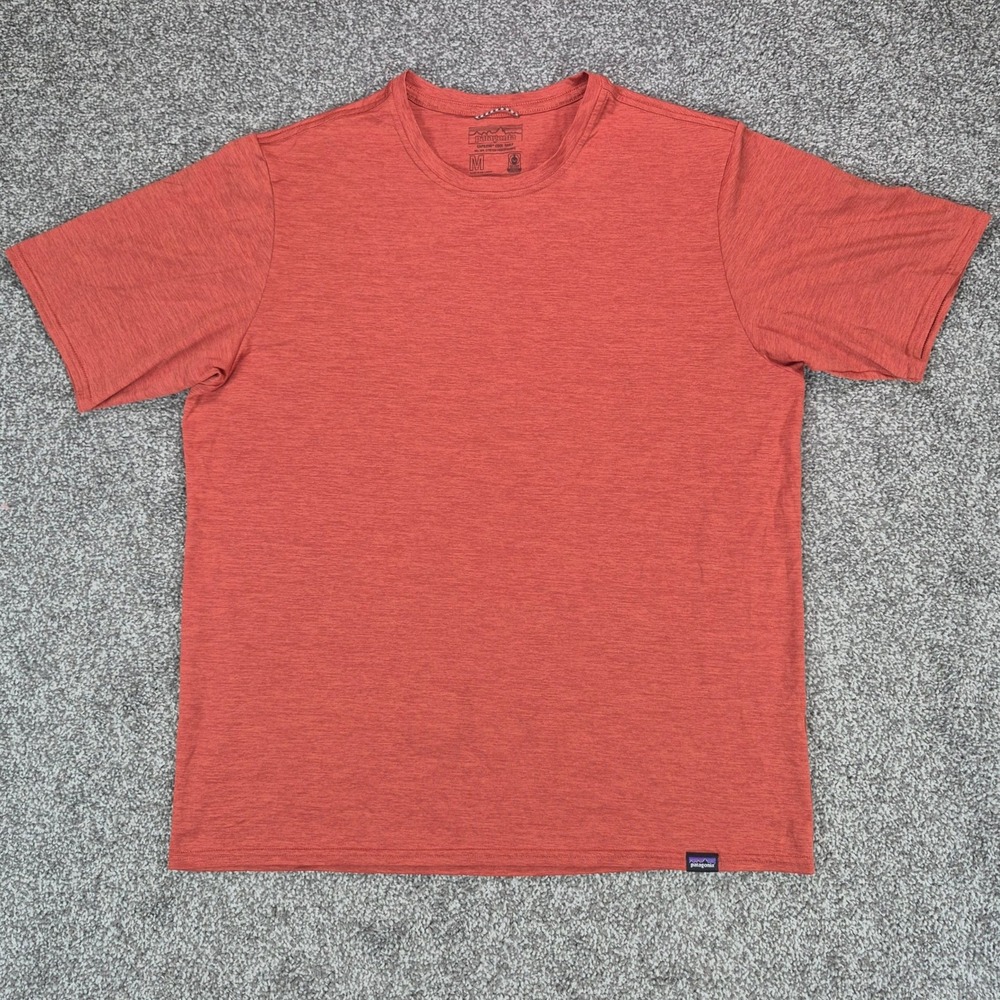 Patagonia Capilene Cool Daily Shirt Mens Medium Orange Stretch Hiking 50+ UPF